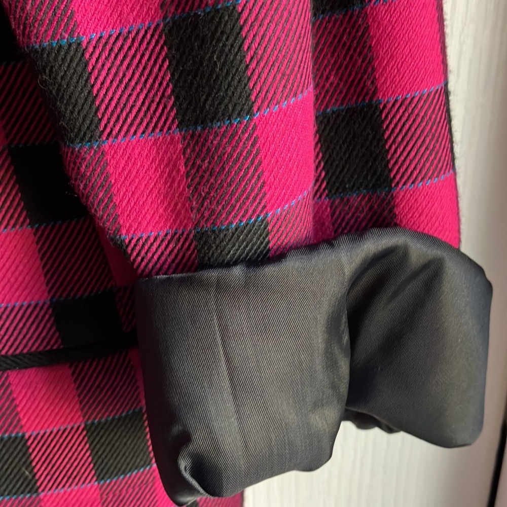 VTG 90s Hot Pink & Black Checkered Print Blazer Size 12 - Picture 6 of 8